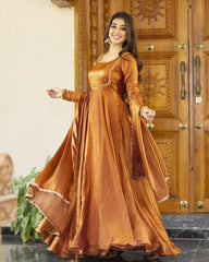 Elegance Fendi Silk Sequence Work Gown