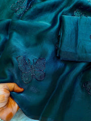 Beautiful Space Beads & Sequence Work Saree