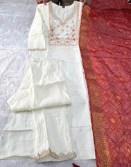 Designer Roman Silk With Beautiful Embroidery With Sequence Work Dress