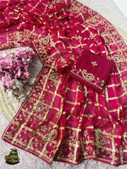 Beautiful Soft Viscose With Traditional Pittawork Saree