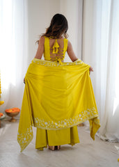 Festive Dhoti Style Co-Ord Set With Shrug