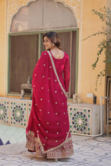 Party-wear Stunning  Blooming Georgette Sequence & Embroidery Work Gown