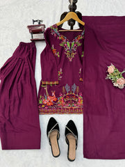 Designer Rayon Thread Work Farshi Palazzo Set