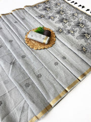Beautiful Elegant Jamdhani Handloom Cotton Silk Saree