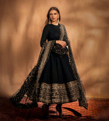 Beautiful Black Embroidery Sequence Work Gown