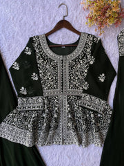 Festive Special Georgette Embroidery Sequence Work Salwar Suit