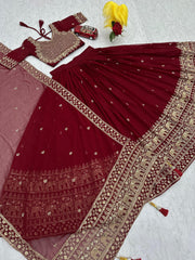 Beautiful Georgette Embroidery Thread & Sequence Work Lehenga Choli