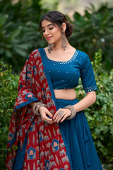 Navratri Nights In this Beautifully Printed Pure Cotton Lehenga Choli