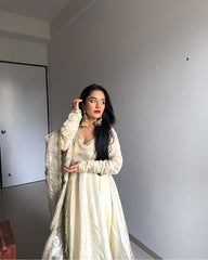 Beautiful Chinon Silk Thread With Sequence Work Gown