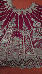 Beads Handwork Rani Hot Pink, Maroon Cherry Red, Rust Orange Latest Bridal Lehenga