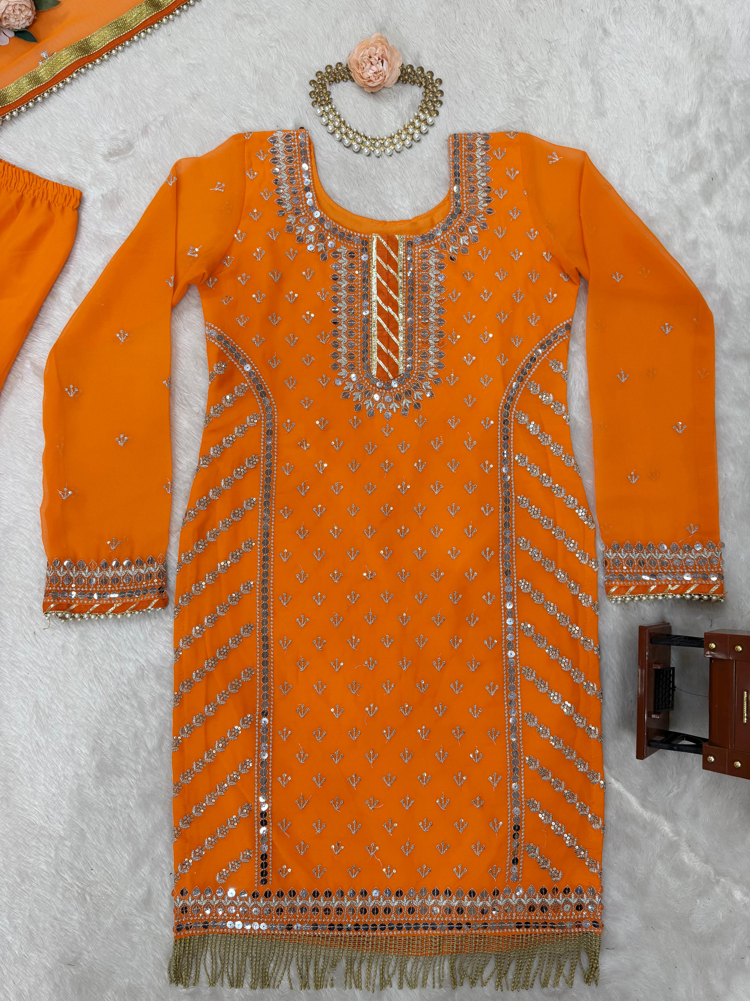 Party-wear Georgette Thread With Sequence Work Sharara