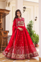 Beautiful Festival Georgette Embroidery Sequence Work Lehenga Choli