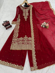 Festive Special Georgette Coding With Sequence Work Sharara Suit