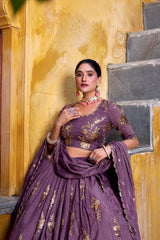 Trendy Chocolate Crush Sequence & Thread Embroidery Work Lehenga Choli