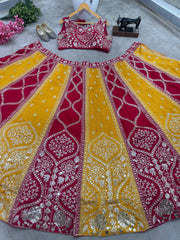 Designer Vichitra Silk Embroidery & Sequence Work Lehenga Choli