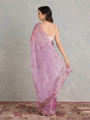 Beautiful Pure Soft Burberry Jimmy Cho Embroidery Sequins Work Saree