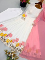 Party-wear Georgette With Embroidery Work Gown