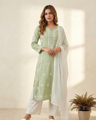 Summer Special Rayon Chikankari Embroidery Work Suit