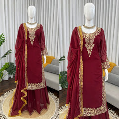 Party-wear Georgette Thread With Sequence Work Salwar Suit