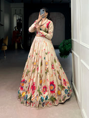 Beautiful Tasar Silk Floral Printed Co-ord Set