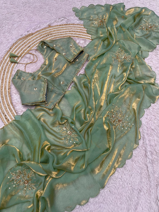 Beautiful Party-wear Soft Fendy Handwork Saree