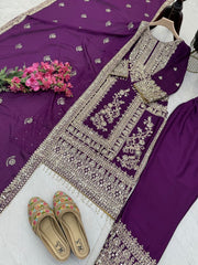 Partywere Chionon Silk Sequence Embroidery Work Salwar Suit