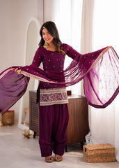 Party-wear Fendy Silk Embroidery Sequence Work Sharara