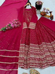 Party-wear Designer Georgette Embroidery Sequence Work Gown