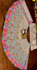 Party-wear Organza Silk Embroidery Sequence Work Lehenga Choli