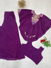 Stylish Air Tex Chinon Sequence Embroidery Work Co-ord Set