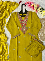 Beautiful Roman Silk Embroidery With Sequence Work Dress