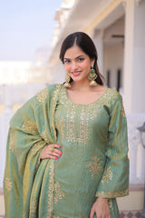 Beautiful Fendy Crush With Zari Sequence Embroidery Work Sharara