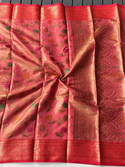 Beautiful Organza Tissue Silk With Different Zari Weaving Saree