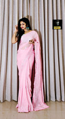 Beautiful Georgette Heavy Zari Work C-Pallu Saree