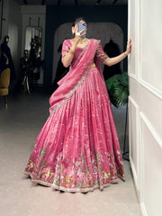 Beautiful Gold Crush Sequence Embroidery Work Lehenga Choli