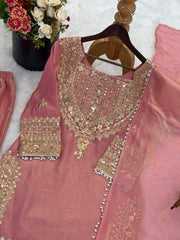 Party-wear Fendy Silk Embroidery Sequence Work Salwar Suit