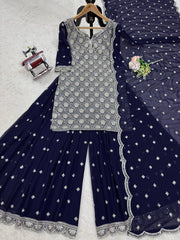 Party-wear Georgette Thread With Sequence Work Suit