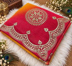 Beautiful  Cotton Kota Doria Heavy C Pallu  Gotafoil Work Saree