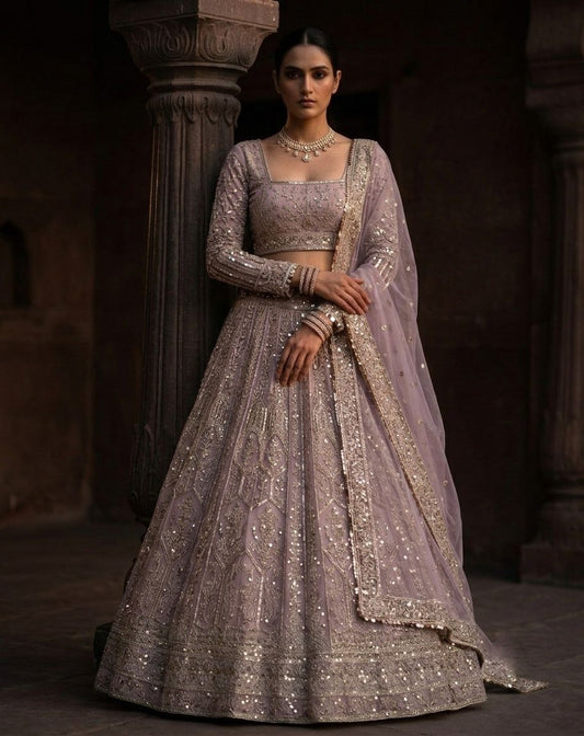 Beautiful Soft Net Coding Sequence Work Lehenga Choli