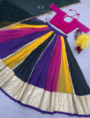 Beautiful Georgette Big Flair Multi Lehenga Choli