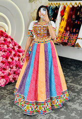 Navratri Special Rainbow Colours Reyon Digital Printed Lehenga Choli