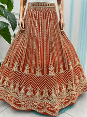 Royal Elegance Butterfly Net Sequins & Codding Embroidery Work Lehenga Choli