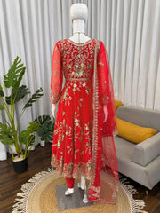 Beautiful Georgette Thread With Sequence Work Gown