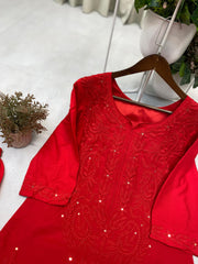 Beautiful Rayon Sequence & Embroidery Work Salwar Suit