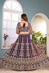 Trending Net Embroidery Sequence Coding Designer Work Lehenga Choli