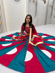 Navratri Special Cotton Gamthi Work Lehenga With Stitched Blouse