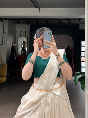 South Indian Traditional  Pattu Lehenga Half Saree