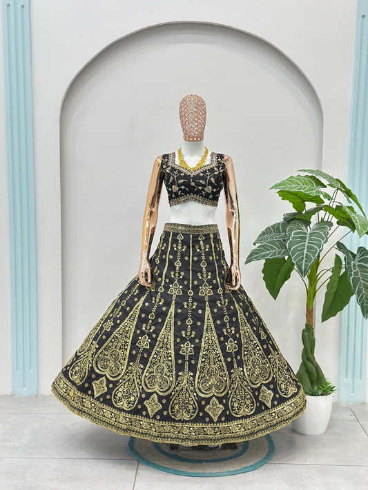 Beautiful Designer Jalpari Silk Sequence & Zari Embroidery Work Lehenga Choli