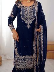 Beautiful Party-wear Georgette Cording Dori Embroidery & Sequence Work Suit