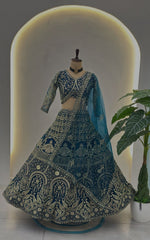 Party-wear Butterfly Net Sequins & Codding Embroidery Work Lehenga Choli